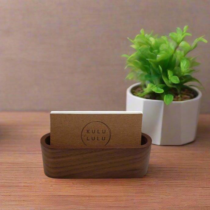 Personalised Wooden Business Card Holder