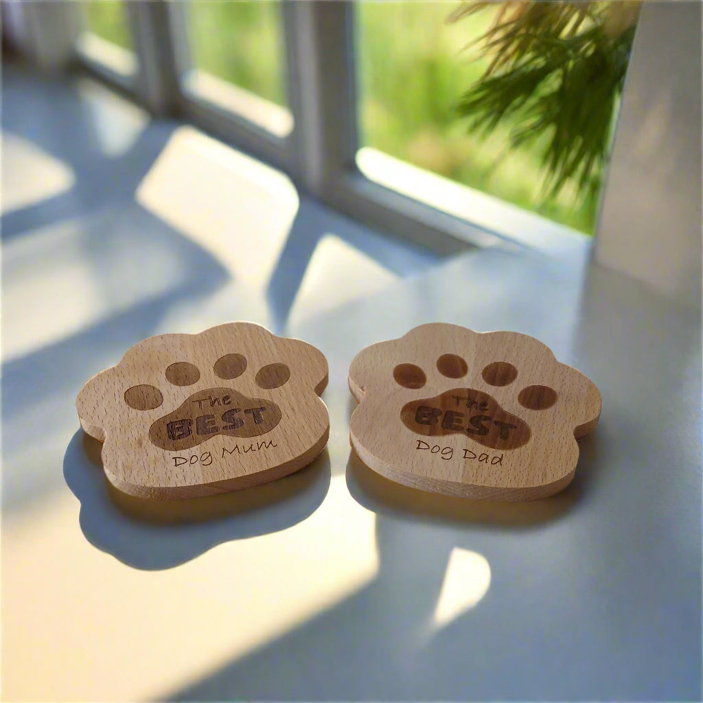 Best Dog Mum and Dad Coaster Duo Set