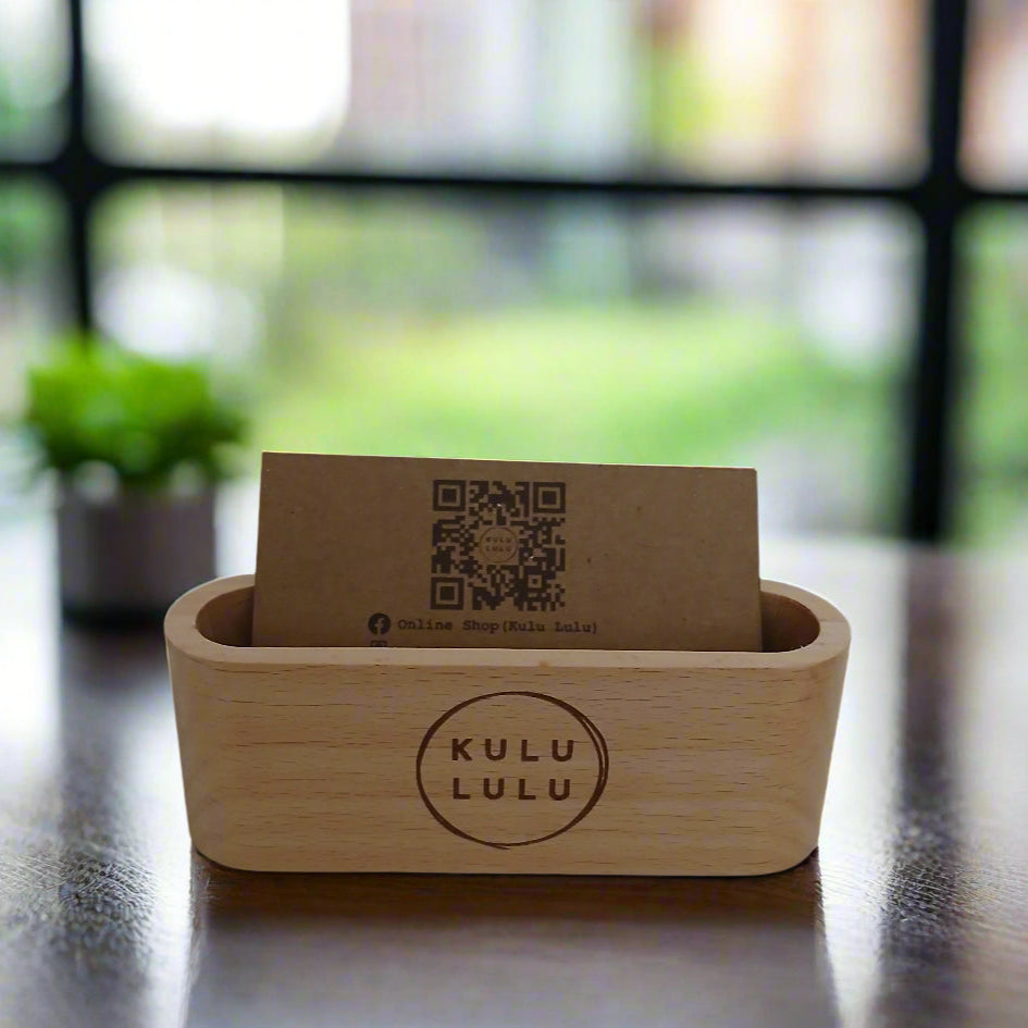 Personalised Wooden Business Card Holder