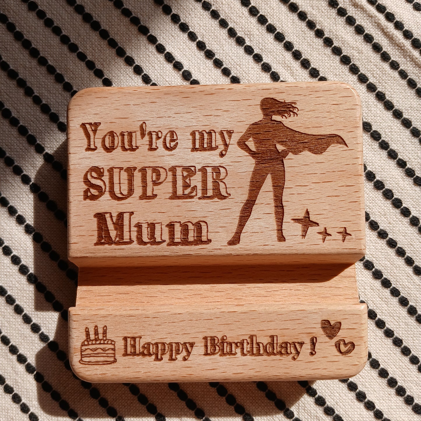 YOU ARE MY SUPER MUM HAPPY BIRTHDAY MOBILE PHONE STAND HOLDER
