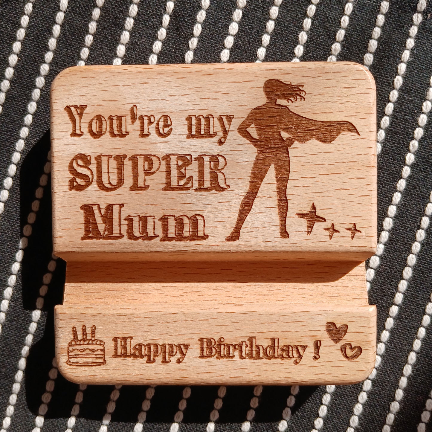 YOU ARE MY SUPER MUM HAPPY BIRTHDAY MOBILE PHONE STAND HOLDER