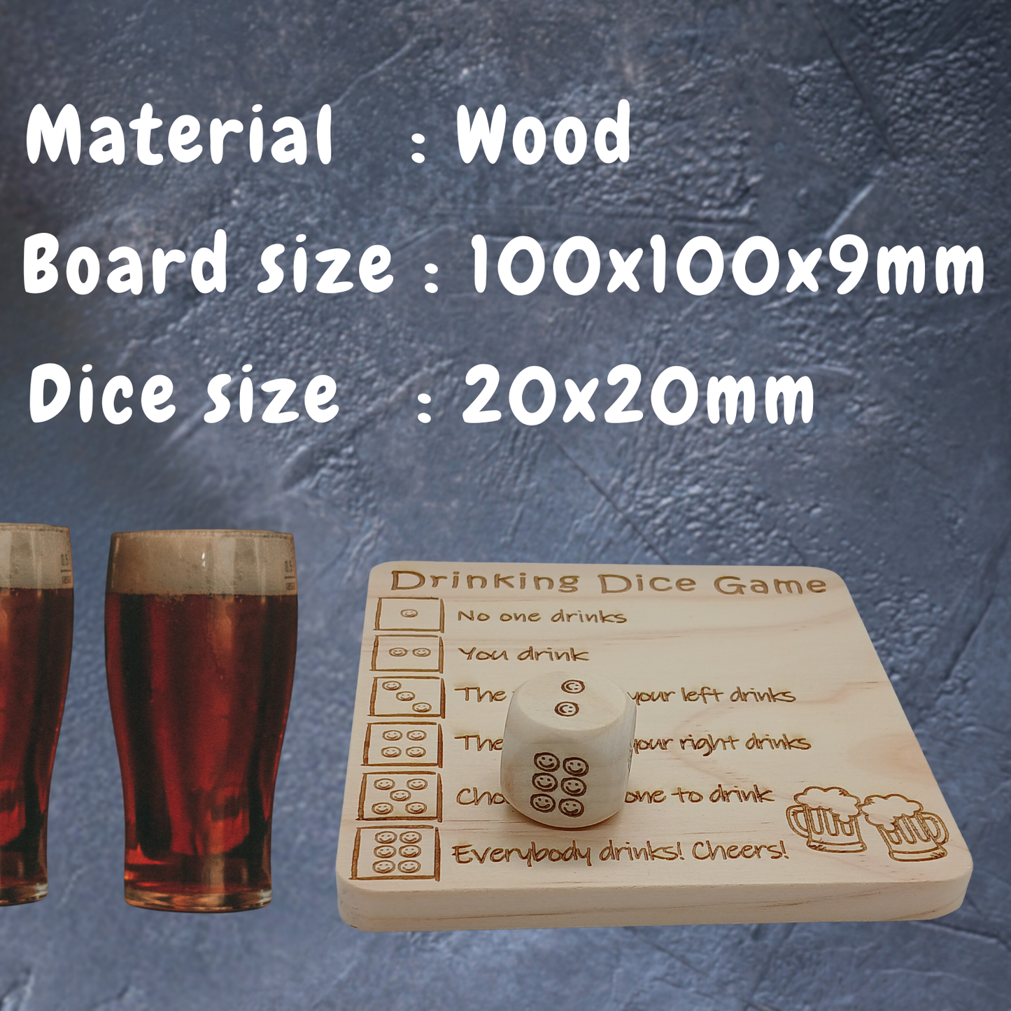 Personalised Drinking dice game