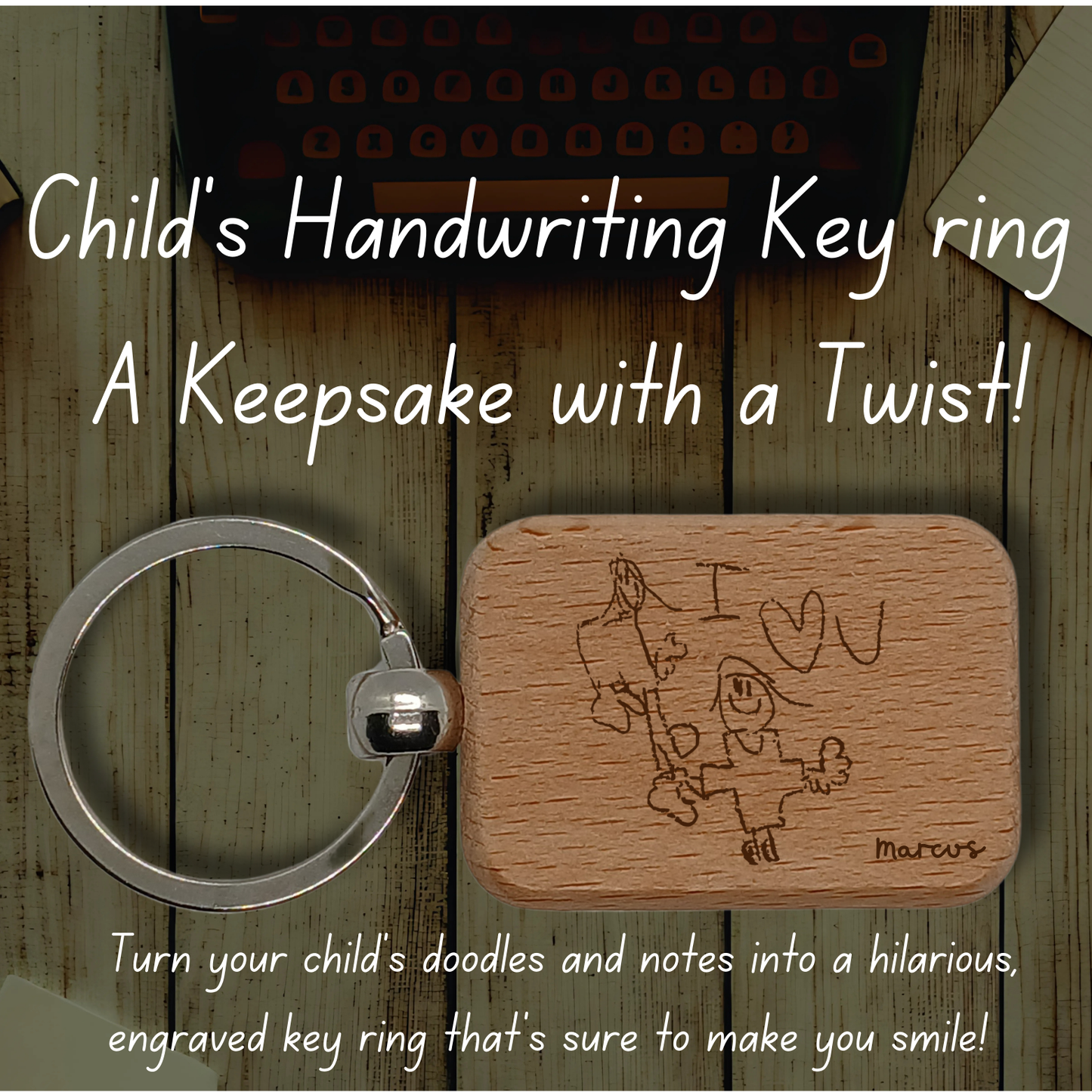 Child's Handwriting Key Ring: A Keepsake with a Twist!