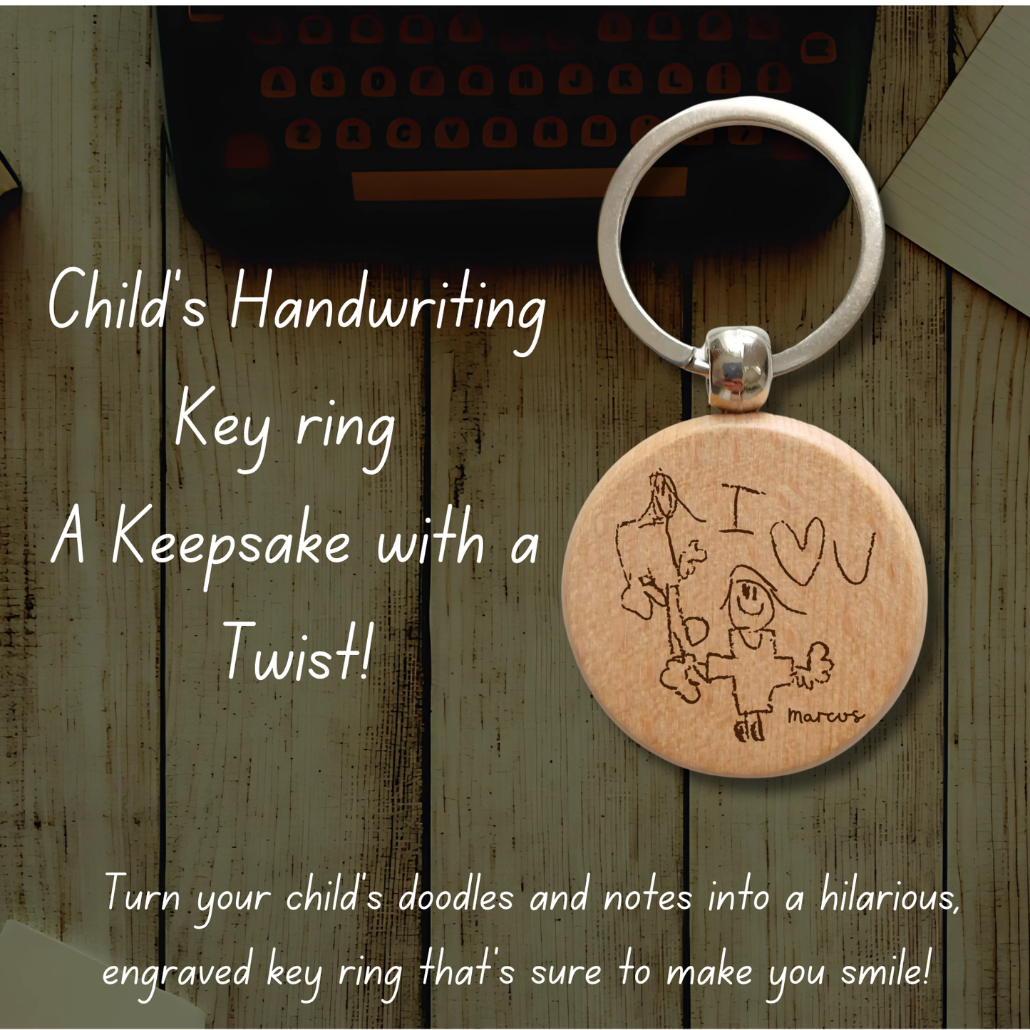 Child's Handwriting Key Ring: A Keepsake with a Twist!