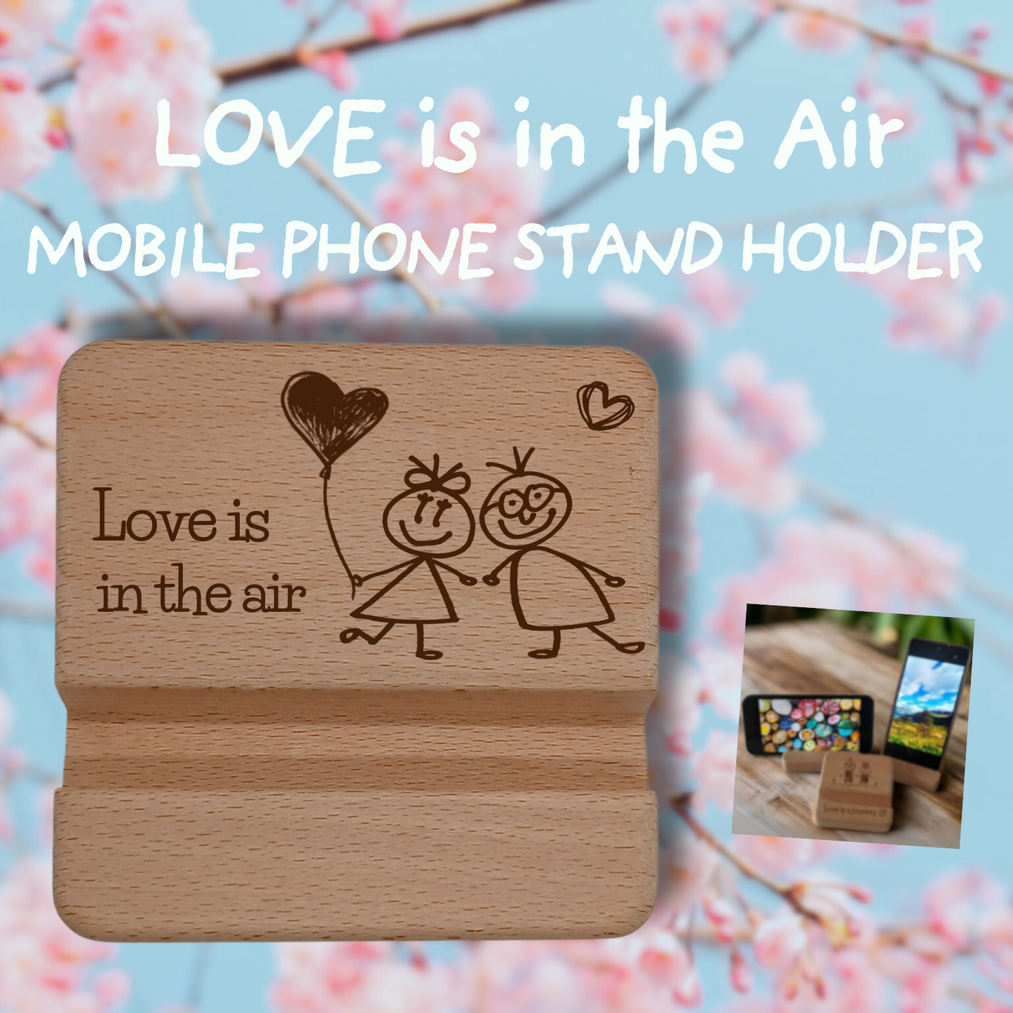 LOVE IS IN THE AIR MOBILE PHONE STAND HOLDER