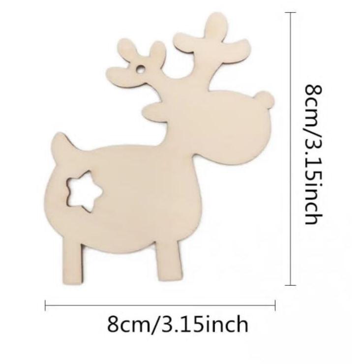Personalised Wooden Christmas Tree Decoration with Reindeer Shape