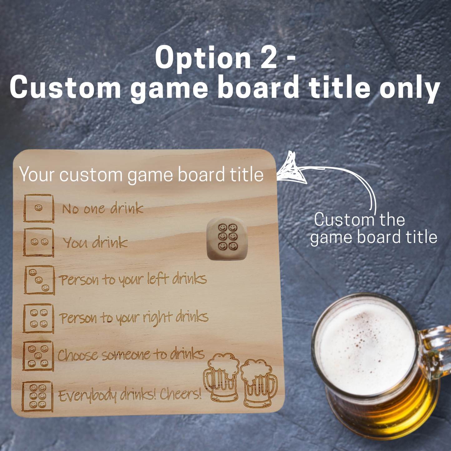 Personalised Drinking dice game