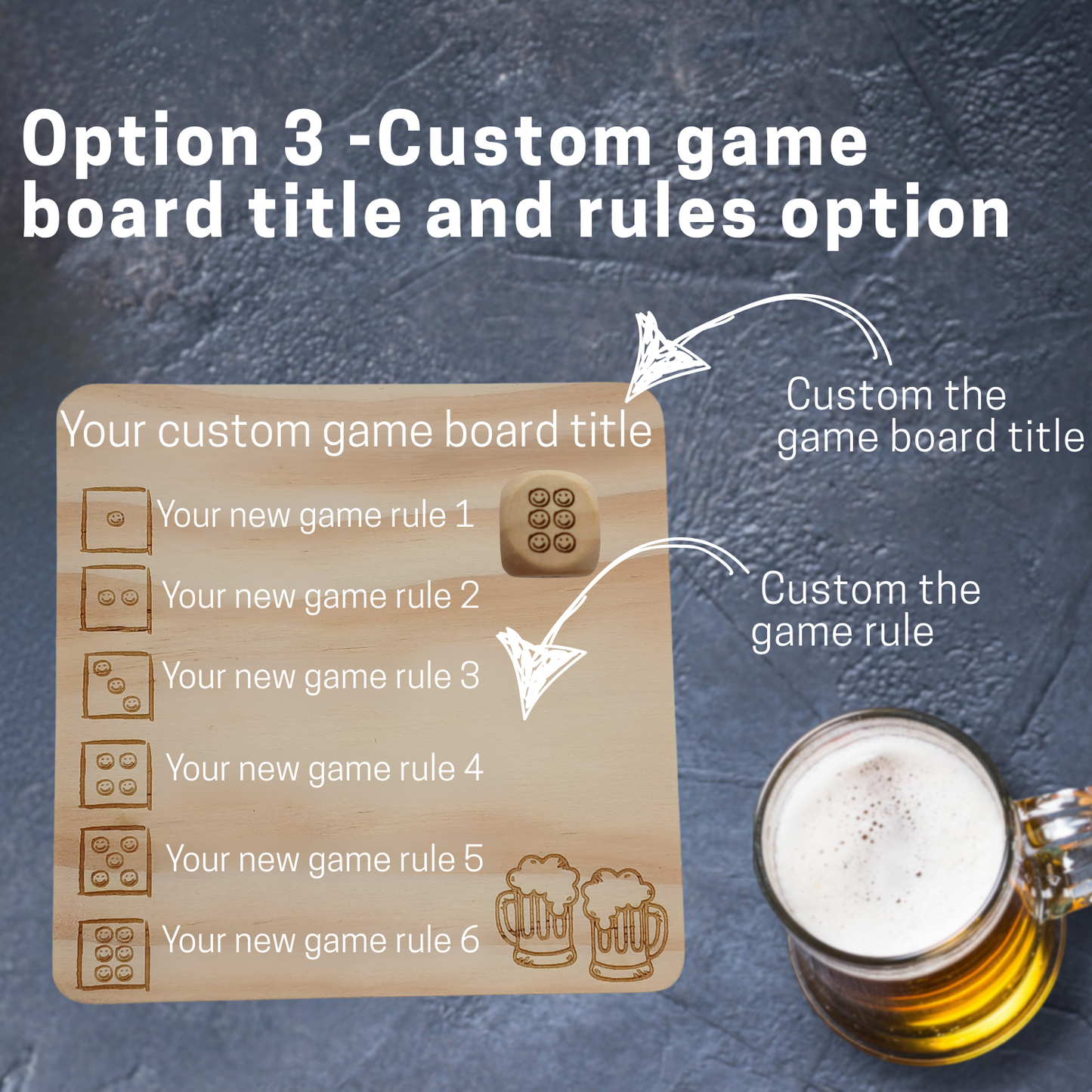 Personalised Drinking dice game