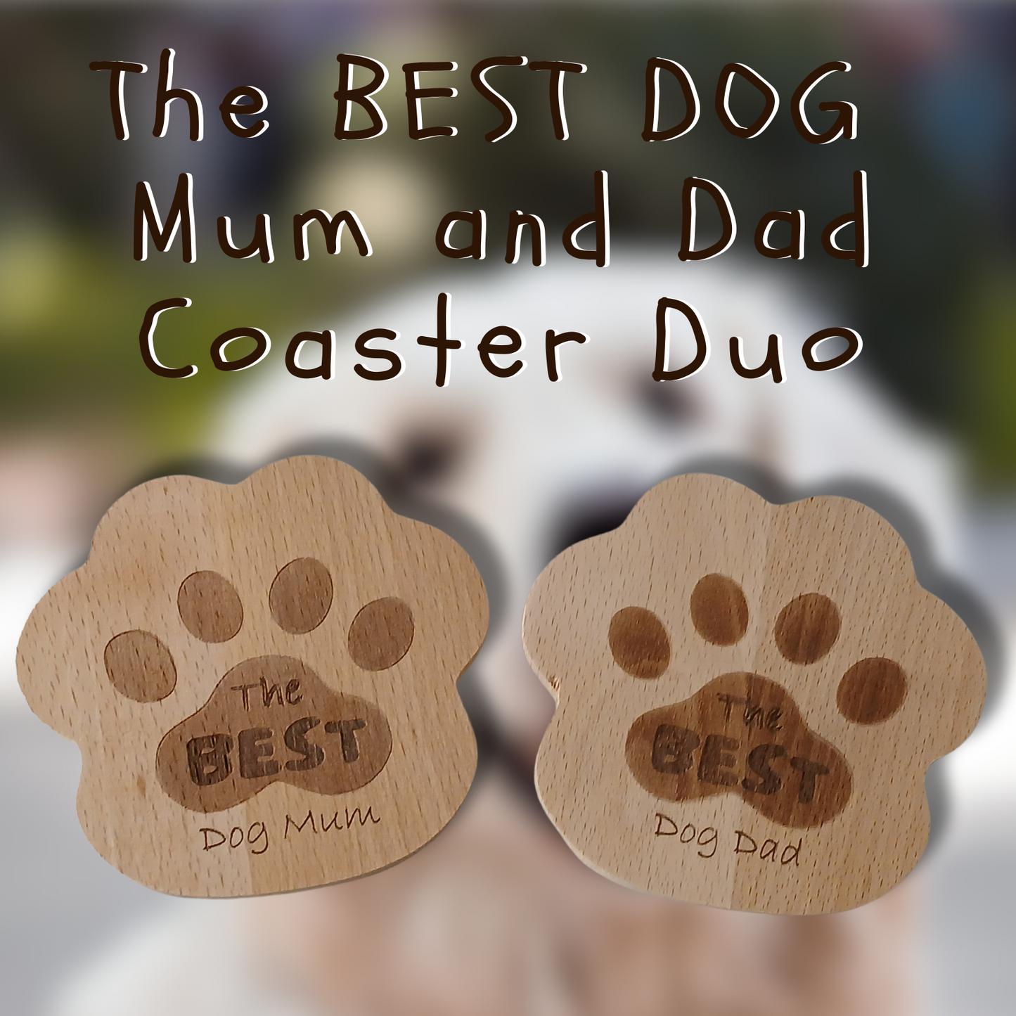 Best Dog Mum and Dad Coaster Duo Set