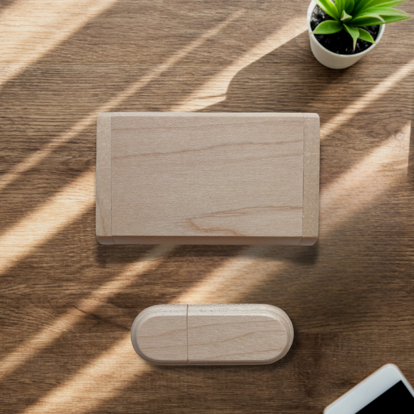 120GB Maple Colour Wooden USB Memory Stick with Box