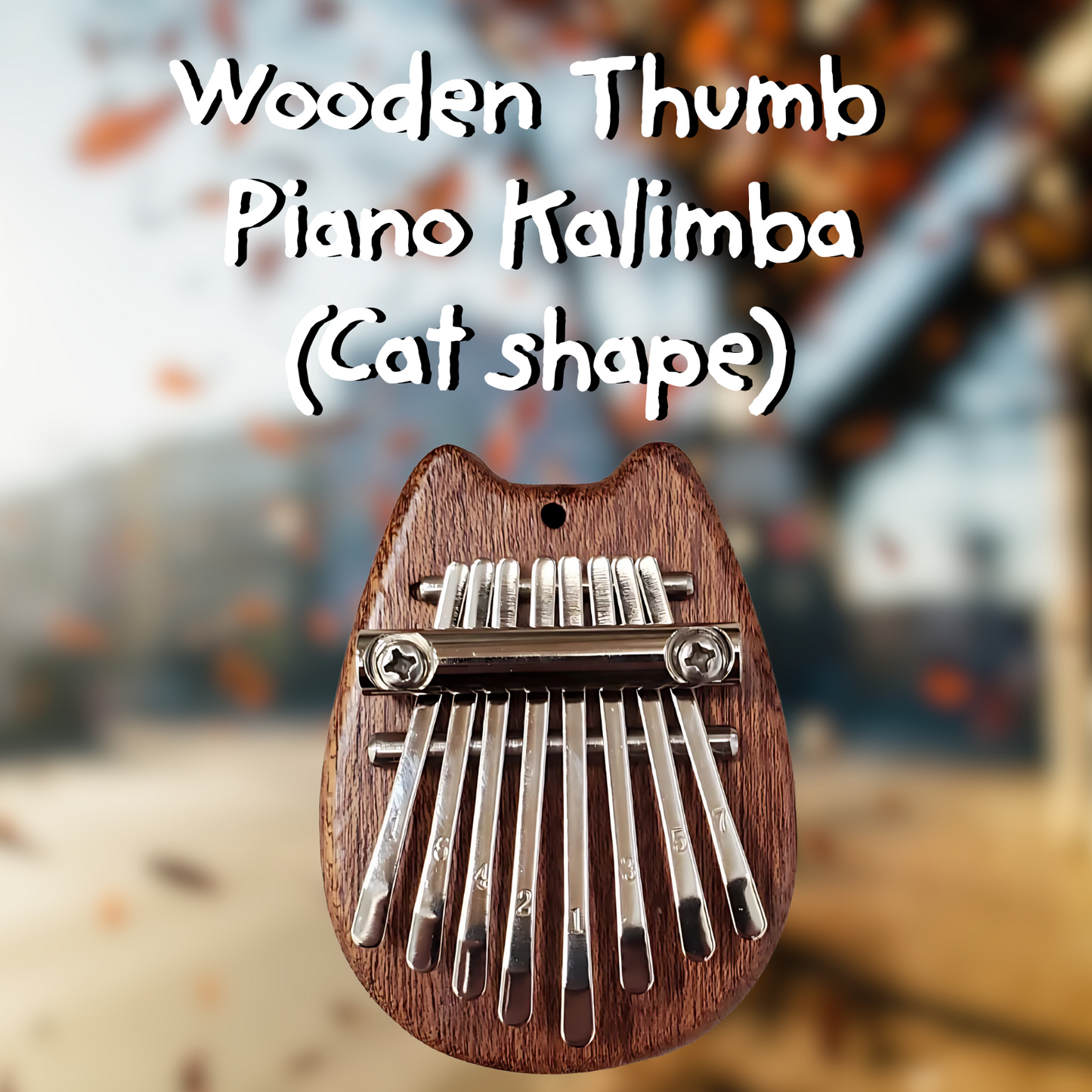 Wooden Thumb Piano Kalimba Cat shape