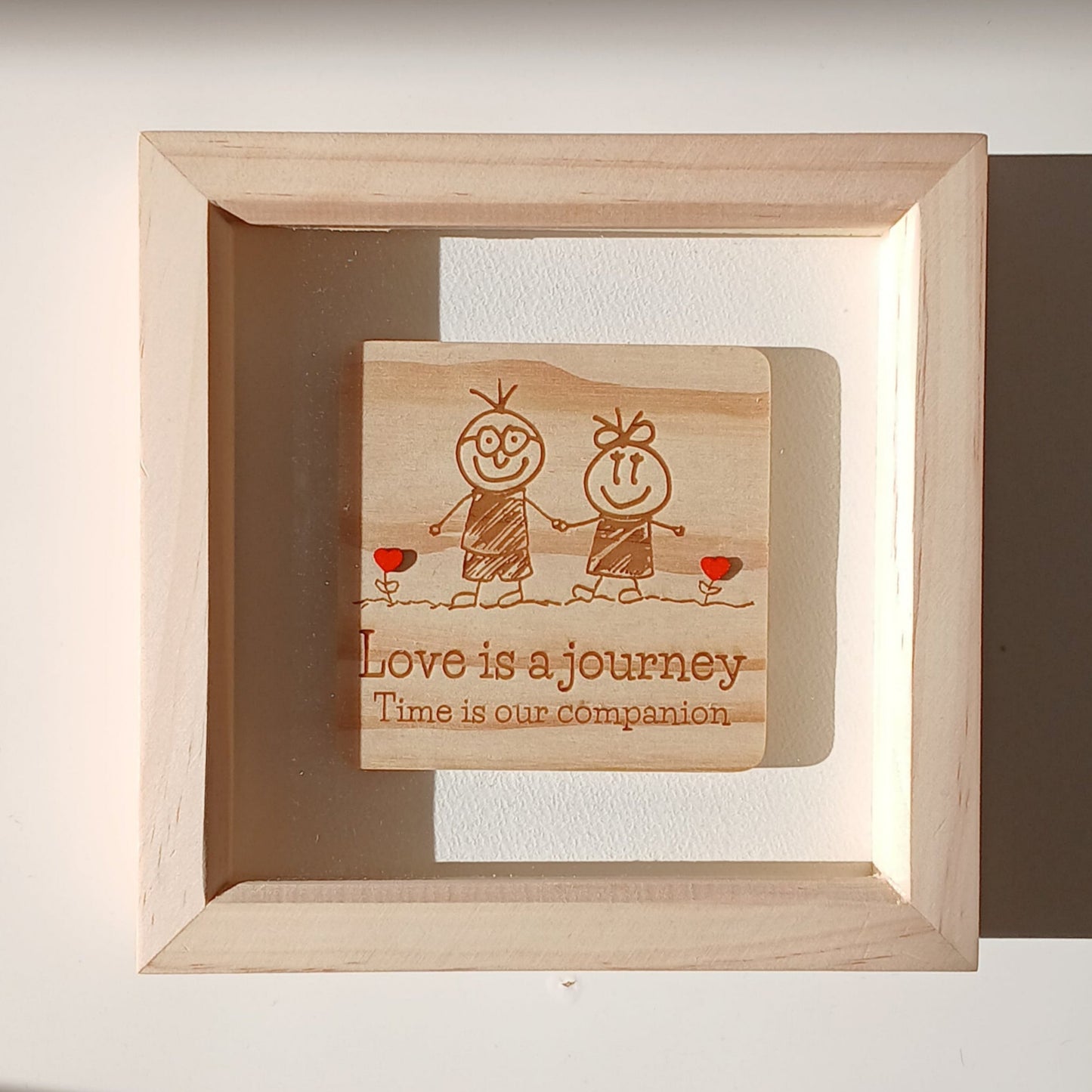 LOVE IS A JOURNEY ARTWORK WOOD FRAME WITH STAND