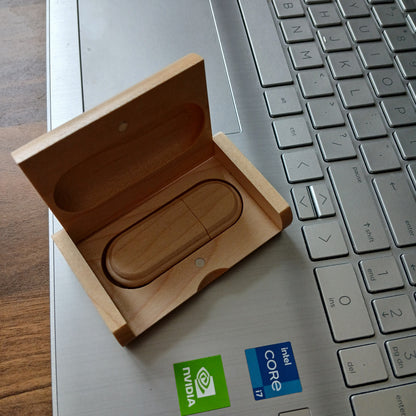 120GB Maple Colour Wooden USB Memory Stick with Box
