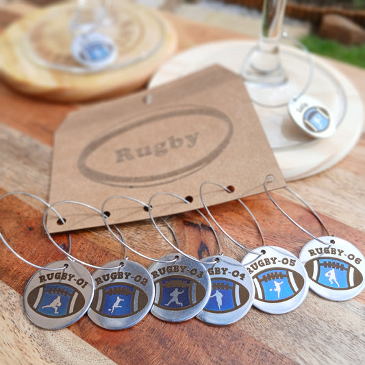 Wine Glass Identifier Set - "Rugby" Series