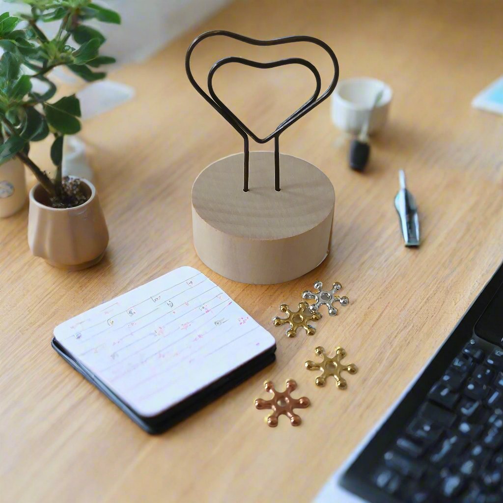 Memo and Photo Clips with Cute Design with Shapes of FLOWER TREE HEART FISH and RIBBON