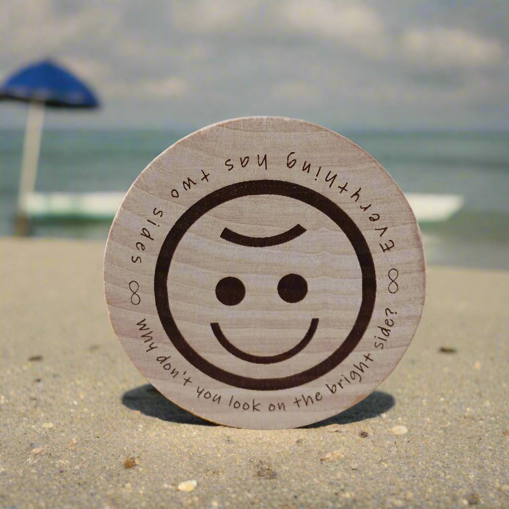 EVERYTHING HAS TWO SIDES WOODEN BOTTLE OPENER WITH MAGNET