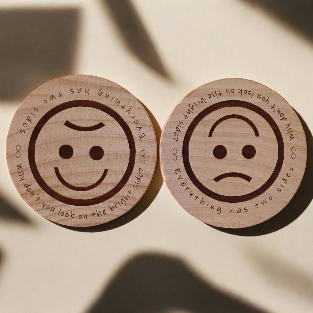 EVERYTHING HAS TWO SIDES WOODEN BOTTLE OPENER WITH MAGNET