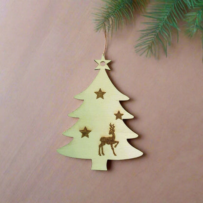 Personalised Wooden Christmas Tree Decoration with Christmas Tree Shape