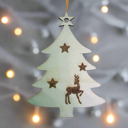 Personalised Wooden Christmas Tree Decoration with Christmas Tree Shape