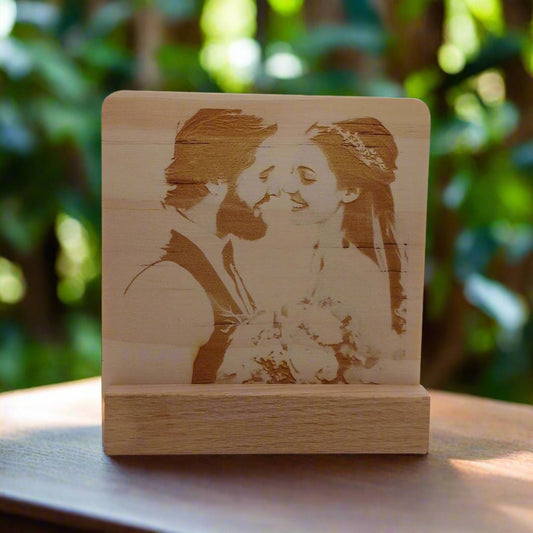 Personalised Laser Engraved Wooden Photo Board