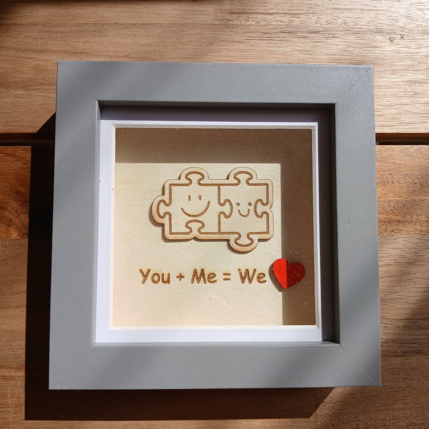 LOVE FITS US TOGETHER : YOU+ME=WE ARTWORK WOOD FRAME