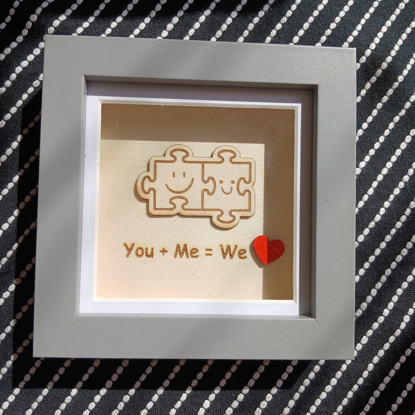 LOVE FITS US TOGETHER : YOU+ME=WE ARTWORK WOOD FRAME
