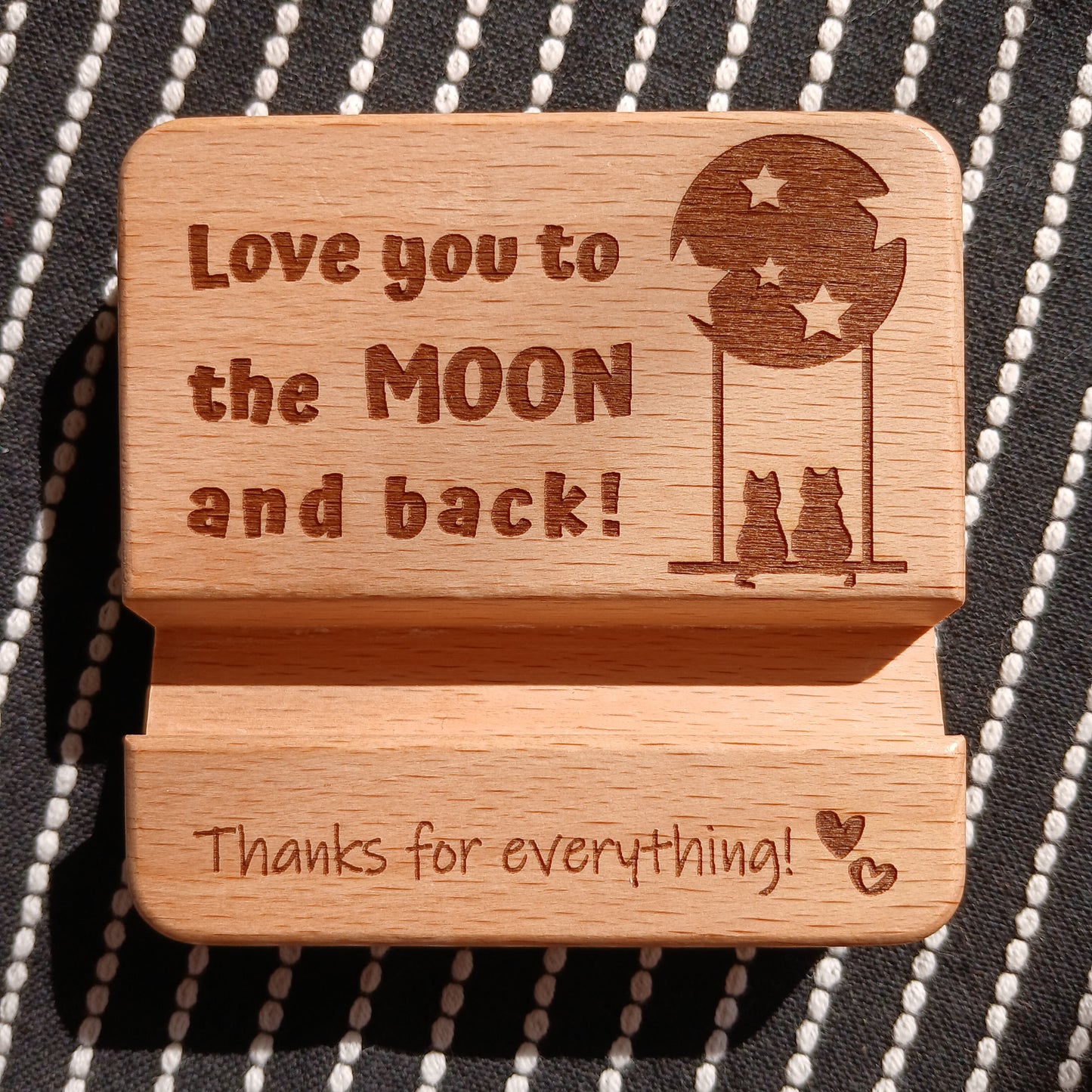 LOVE YOU TO THE MOON AND BACK 2 CATS THANKS FOR EVERYTHING MOBILE PHONE STAND HOLDER