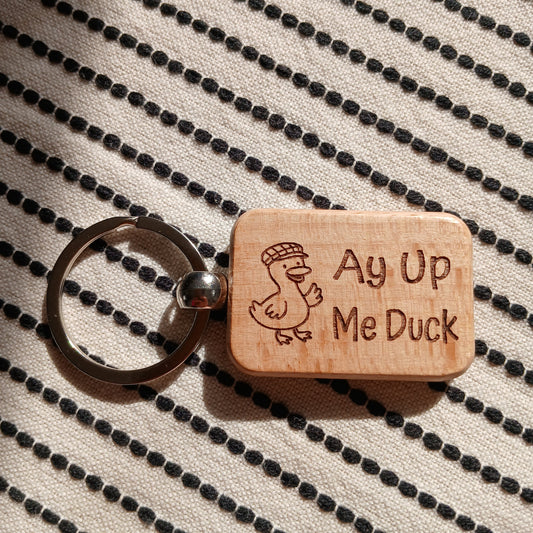 AY UP ME DUCK KEY RING