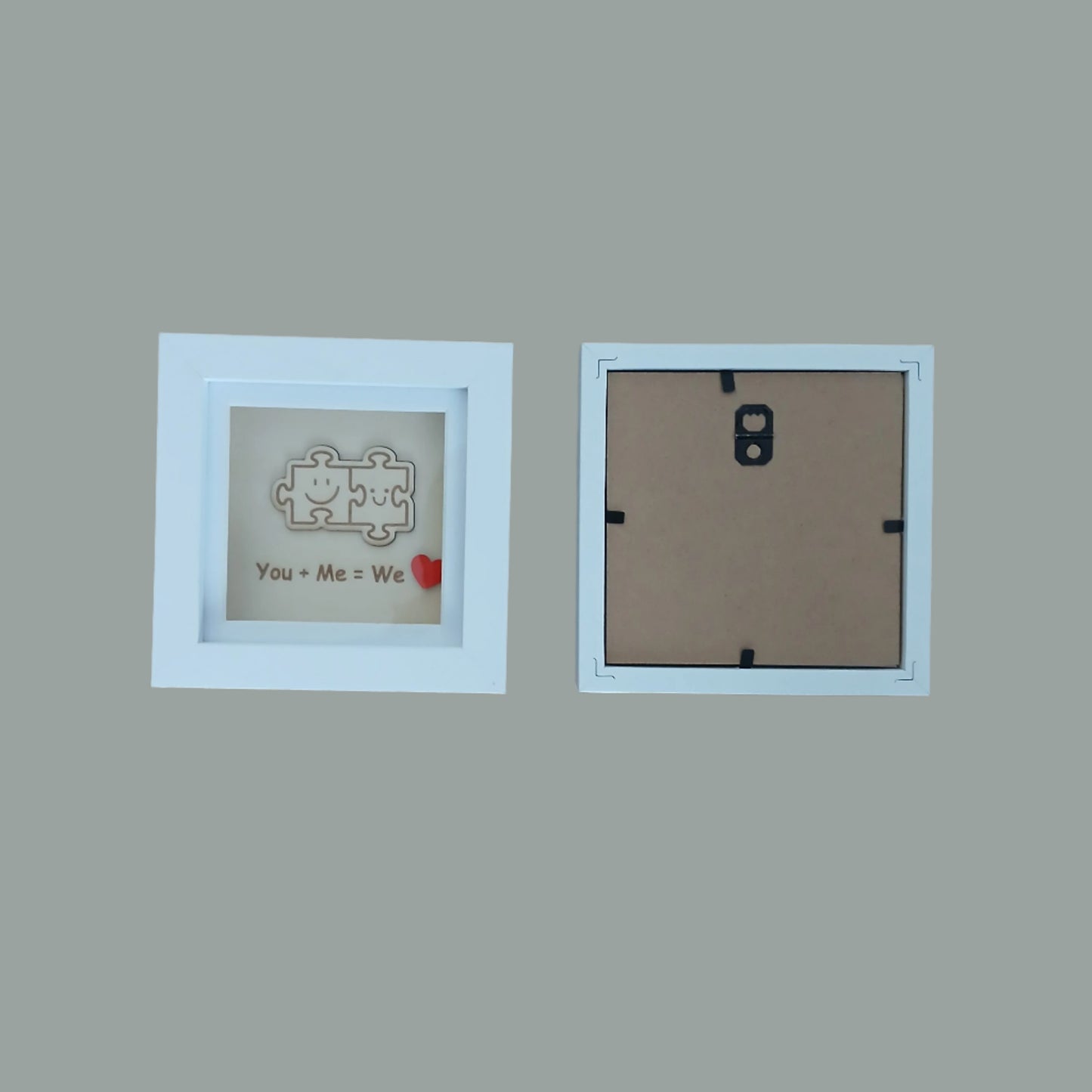 LOVE FITS US TOGETHER : YOU+ME=WE ARTWORK WOOD FRAME