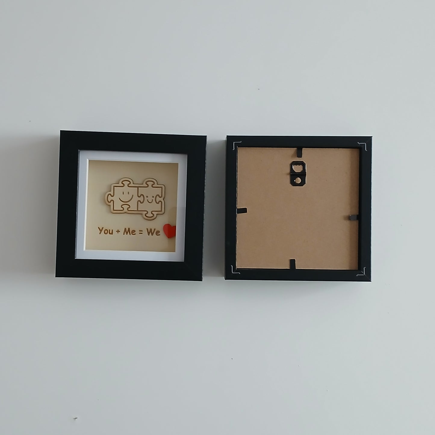 LOVE FITS US TOGETHER : YOU+ME=WE ARTWORK WOOD FRAME