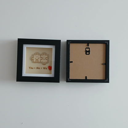 LOVE FITS US TOGETHER : YOU+ME=WE ARTWORK WOOD FRAME