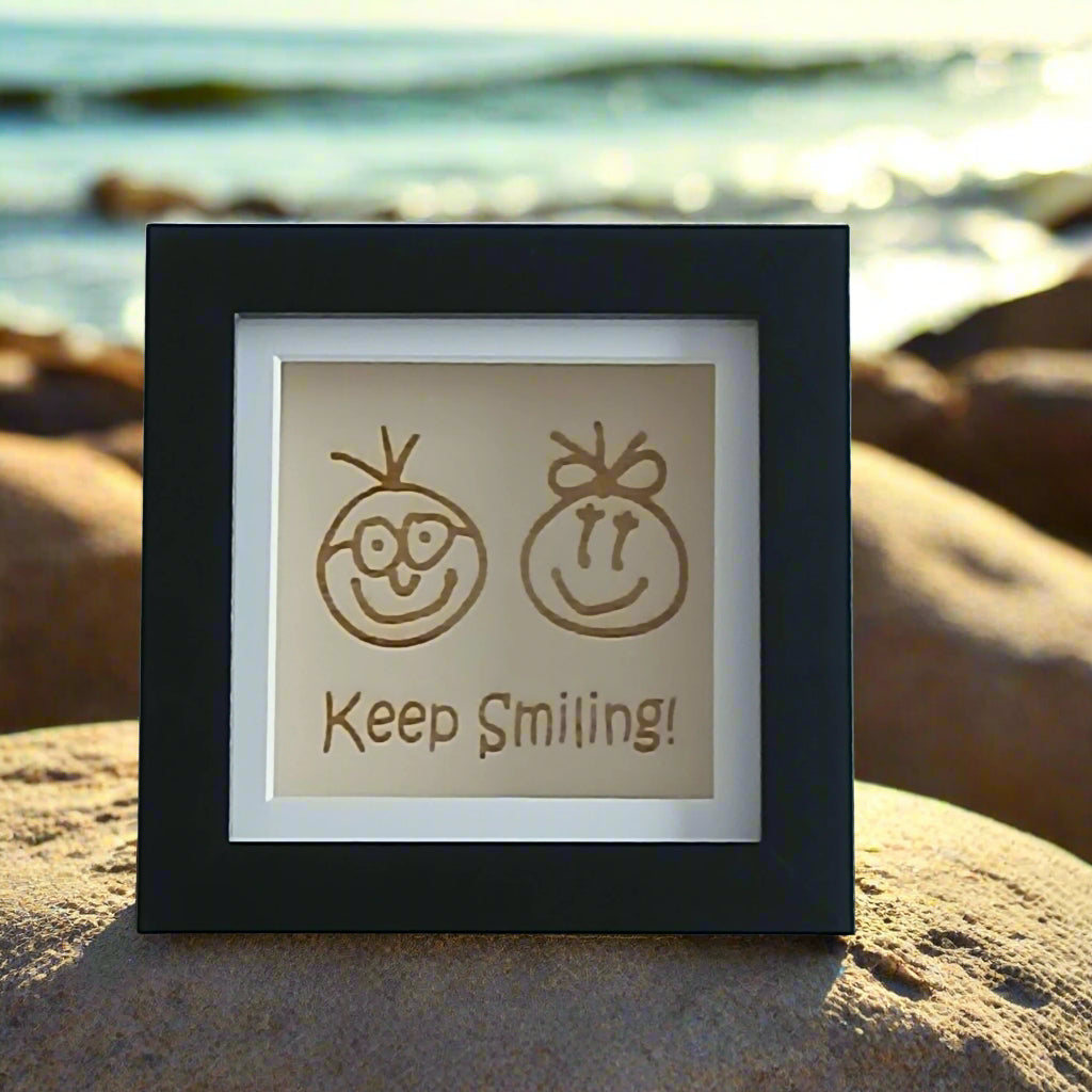 KEEP SMILING! ARTWORK WOOD FRAME