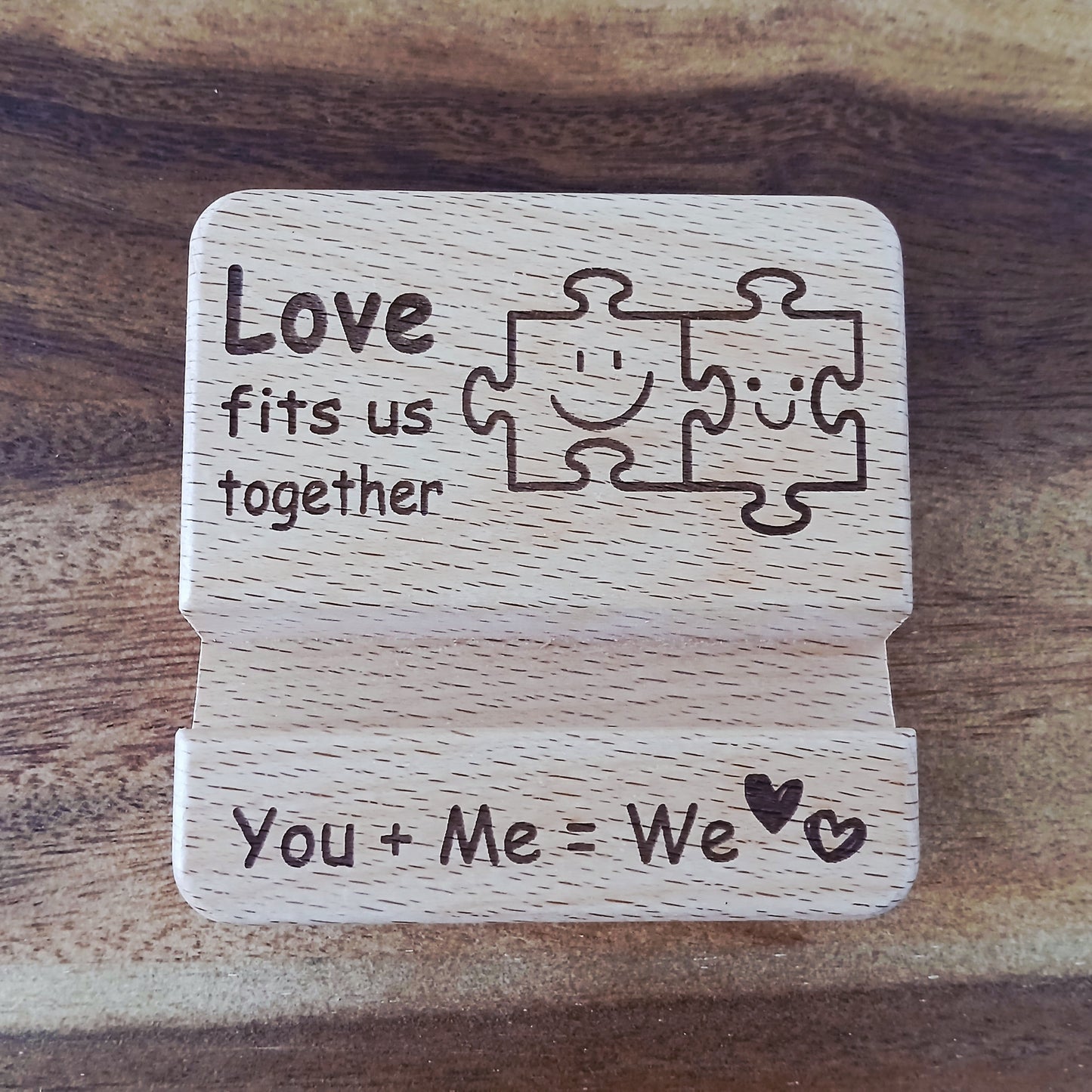 Love Fits Us Together : YOU+ME=WE Mobile Phone Stand Holder