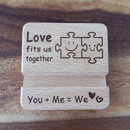 Love Fits Us Together : YOU+ME=WE Mobile Phone Stand Holder