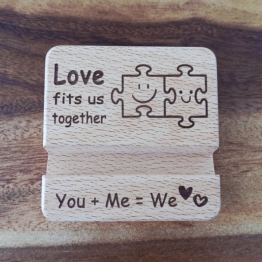 Love Fits Us Together : YOU+ME=WE Mobile Phone Stand Holder