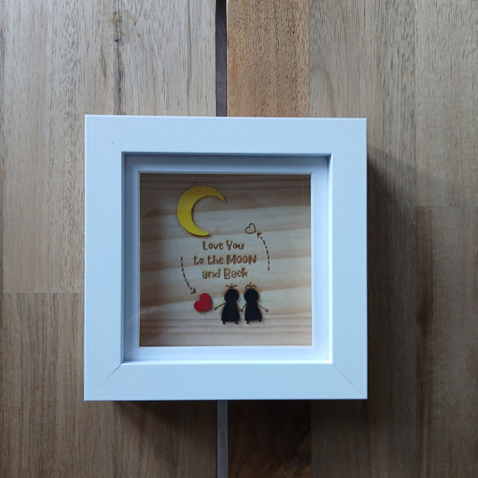 Love You to the Moon and Back Artwork Wood Frame
