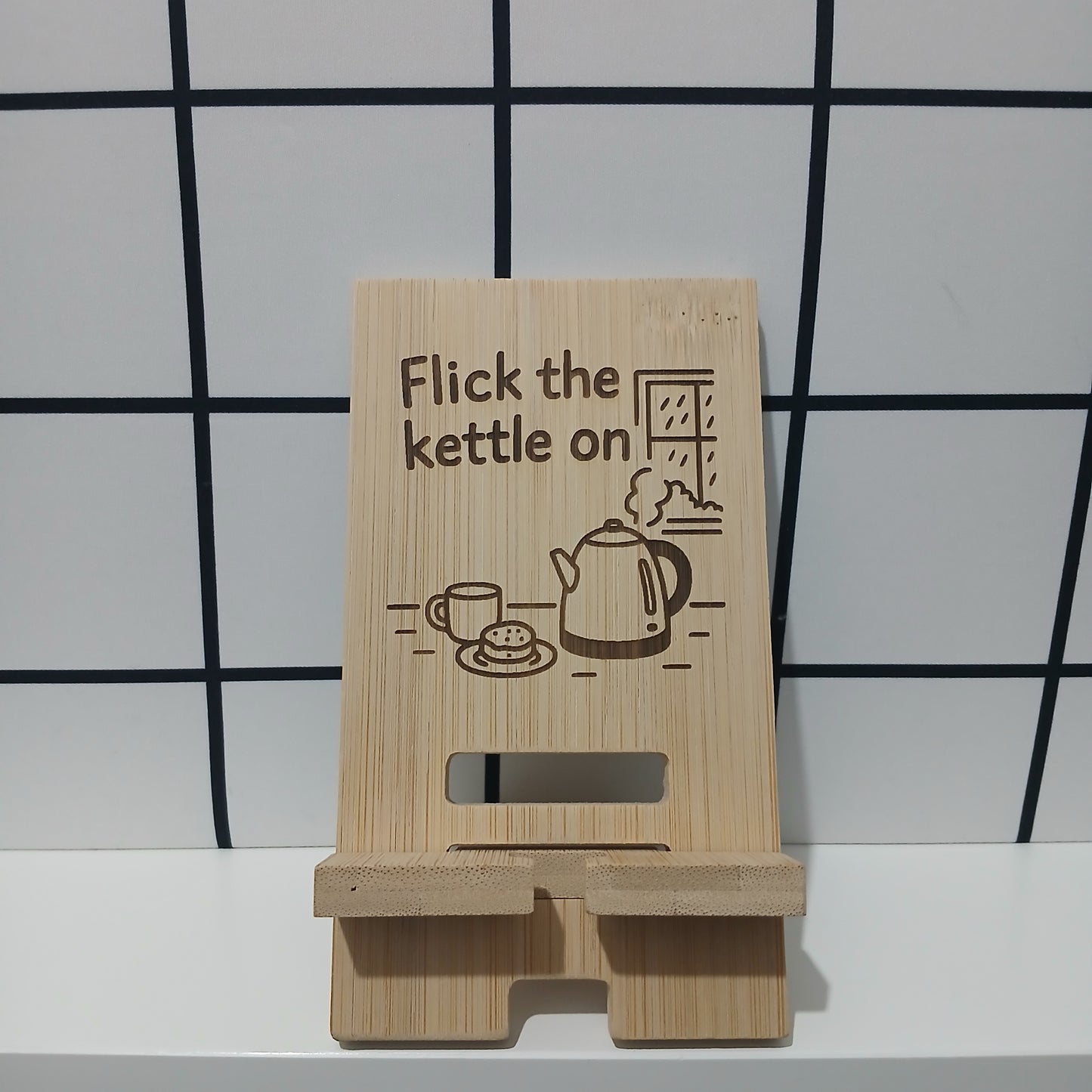 Flick the Kettle on Mobile Phone Stand Holder
