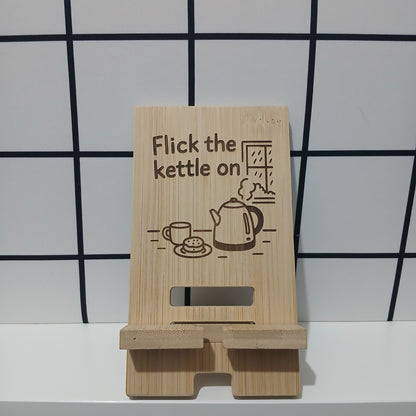 Flick the Kettle on Mobile Phone Stand Holder