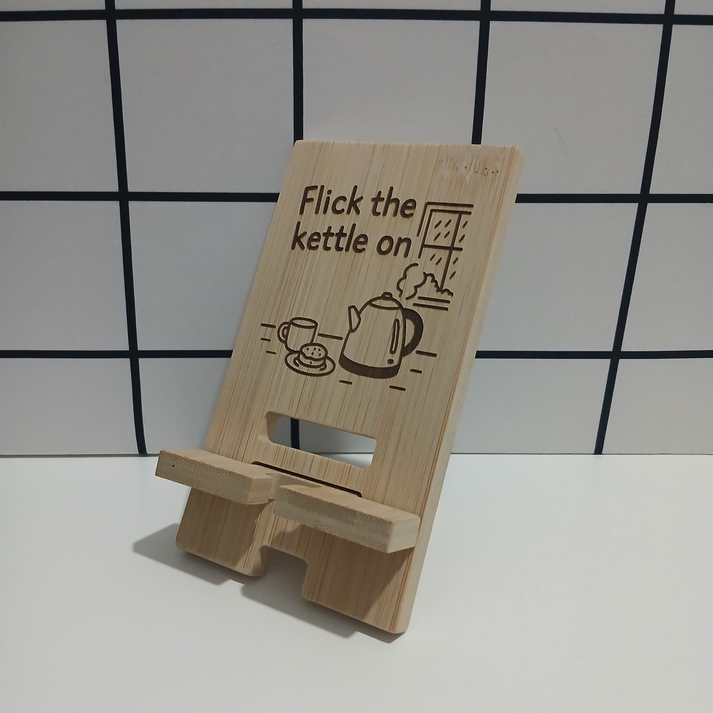 Flick the Kettle on Mobile Phone Stand Holder