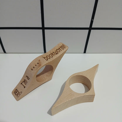 Wooden Thumb Bookmark Book Holder