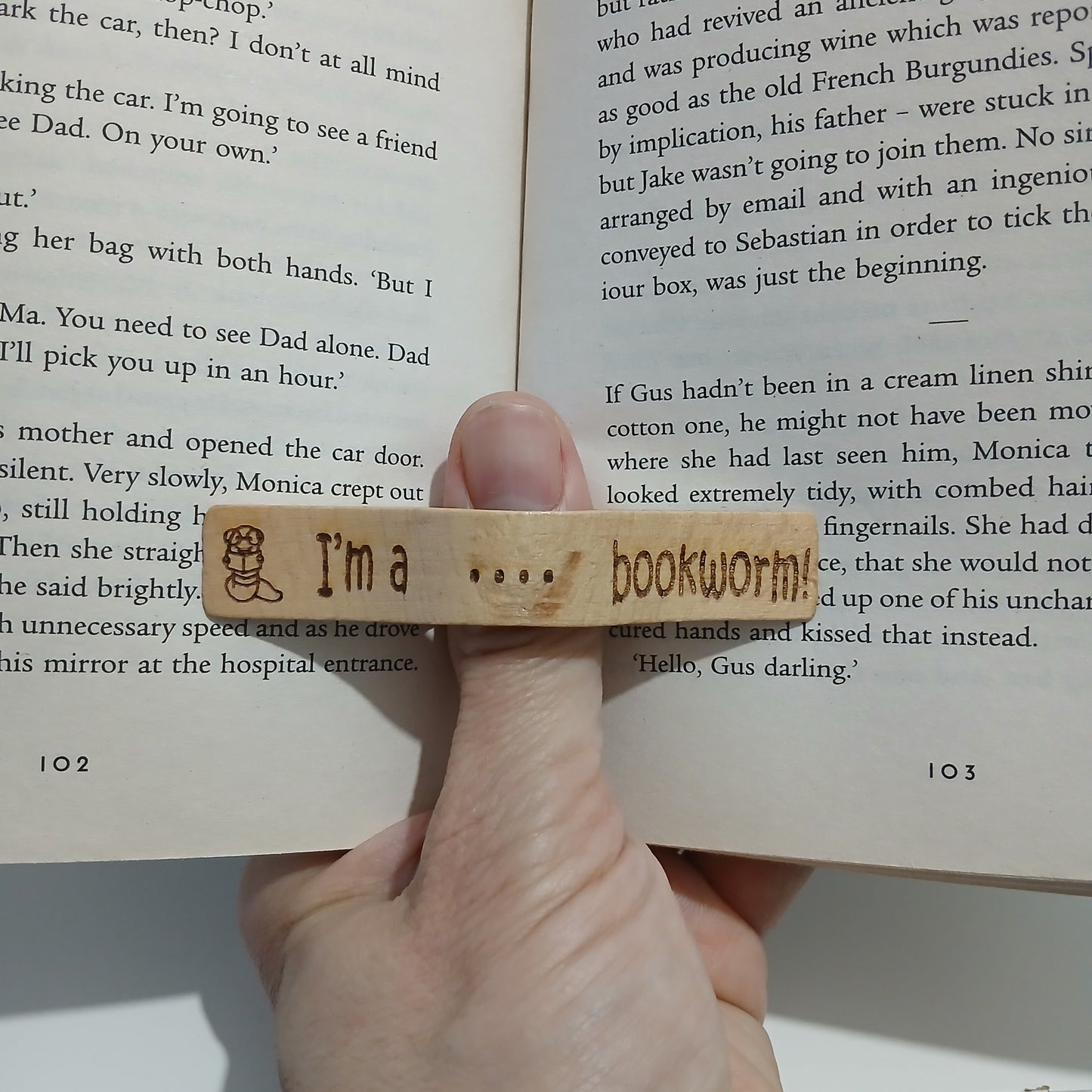 Wooden Thumb Bookmark Book Holder