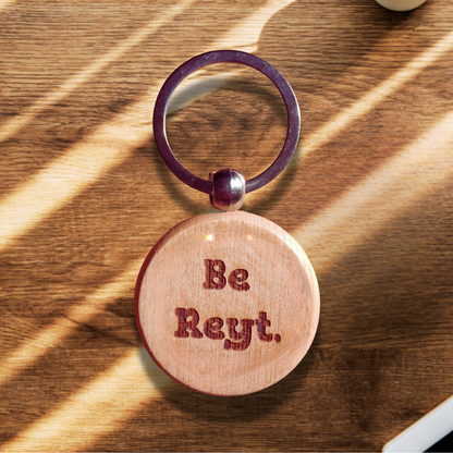 Yorkshire Slang Wooden Round Key Ring for Gifts and Souvenir