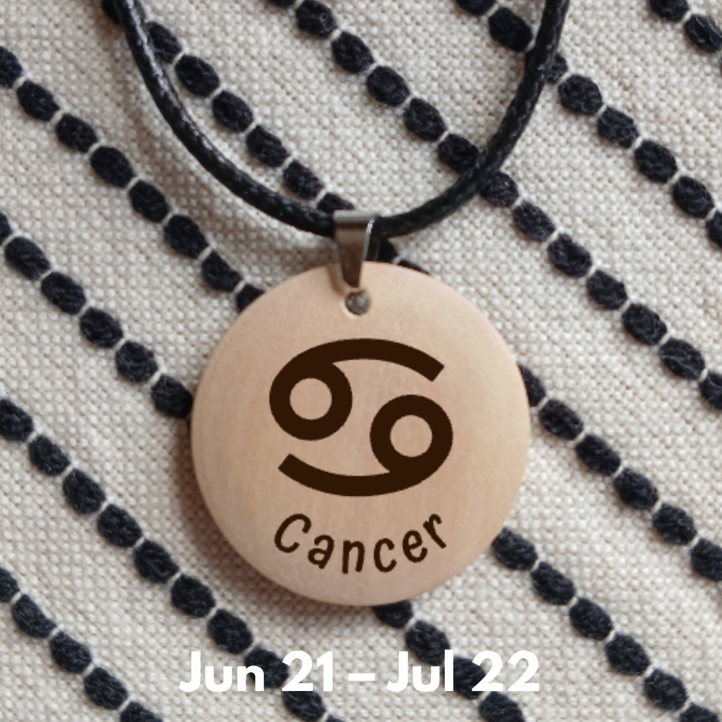 NECKLACE WITH WOODEN ENGRAVED PENDANT 12 HOROSCOPES
