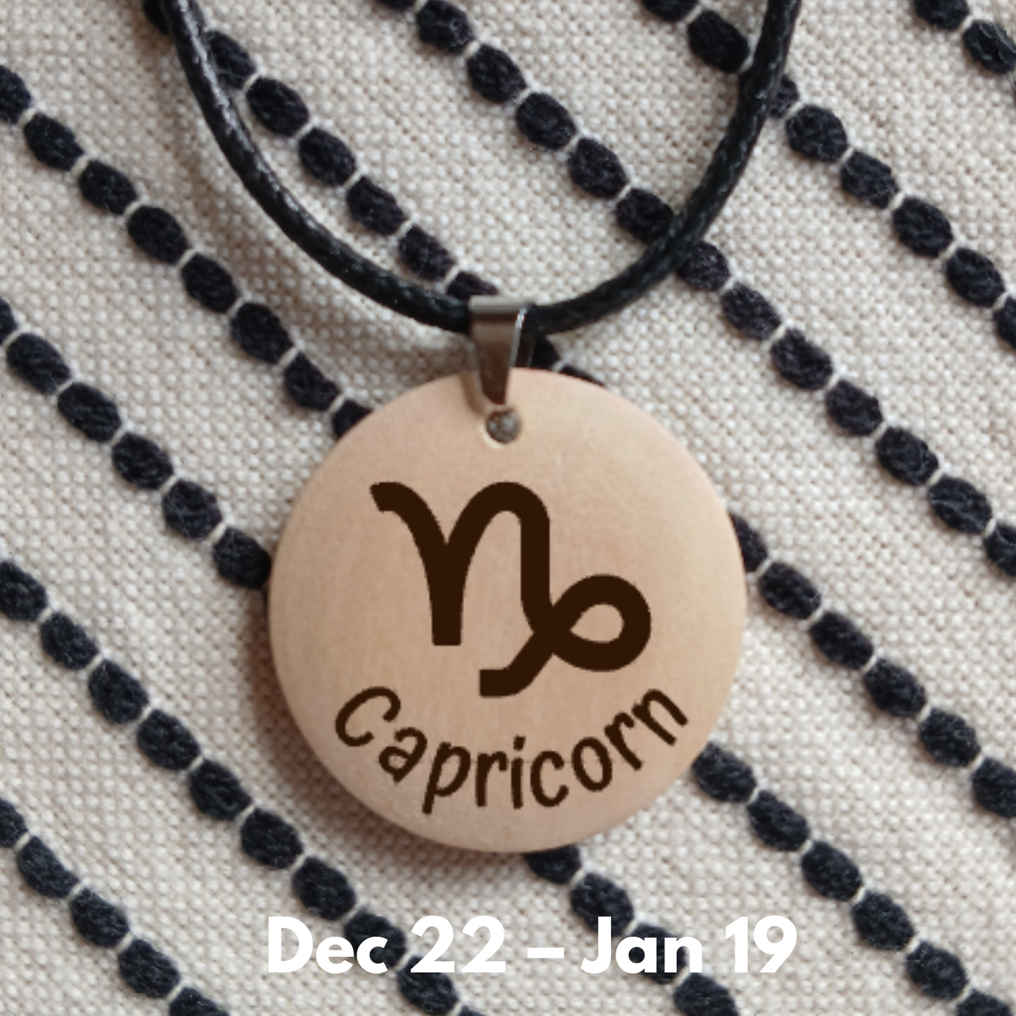 NECKLACE WITH WOODEN ENGRAVED PENDANT 12 HOROSCOPES