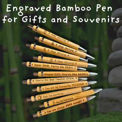 Engraved Bamboo Pen for Gifts and Souvenirs