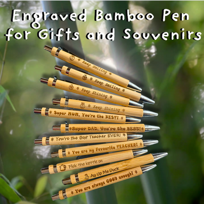 Engraved Bamboo Pen for Gifts and Souvenirs