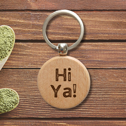 Yorkshire Slang Wooden Round Key Ring for Gifts and Souvenir
