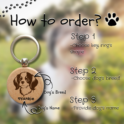 Personalised Wooden Dog Key Ring