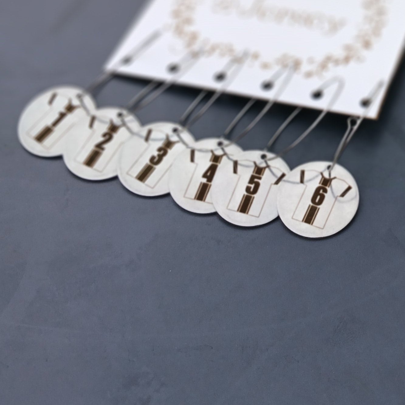 Wine Glass Identifier Set - "Black Striped Jersey" Series