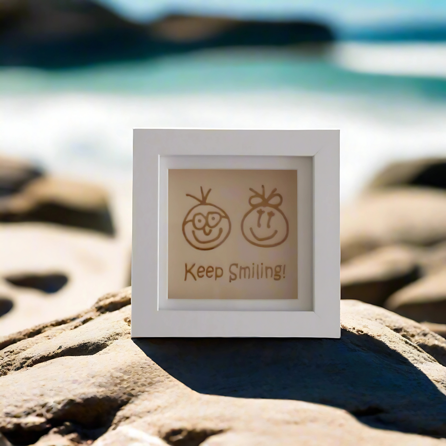 KEEP SMILING! ARTWORK WOOD FRAME